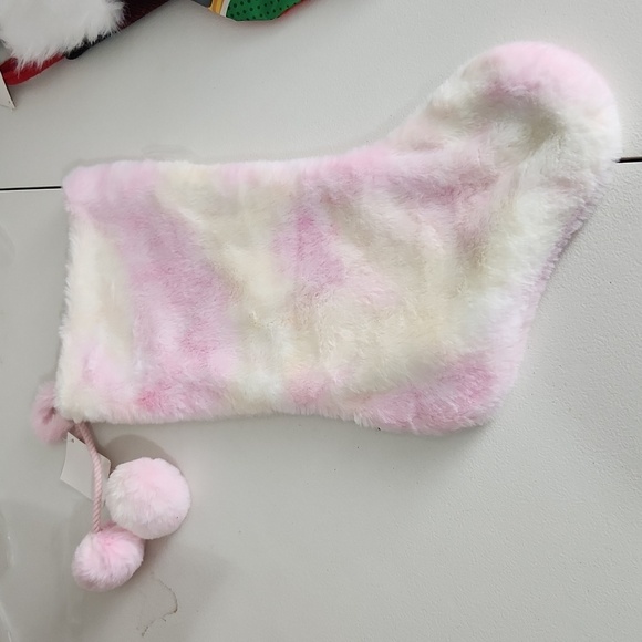 Christmas Stocking Pink Off White - Picture 1 of 6